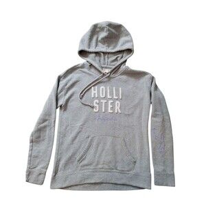 Womens Medium Hollister California Hoodie Pullover Sweatshirt Comfy Casual Gray